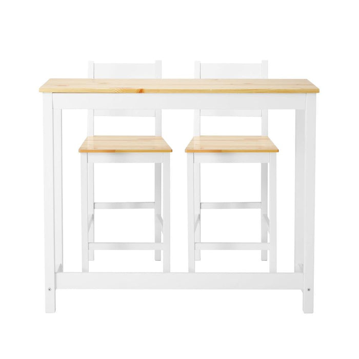 Emprezzo 3pc Kitchen Dining Barstool Set | Slimline 2 Barstools and Breakfast Table Set