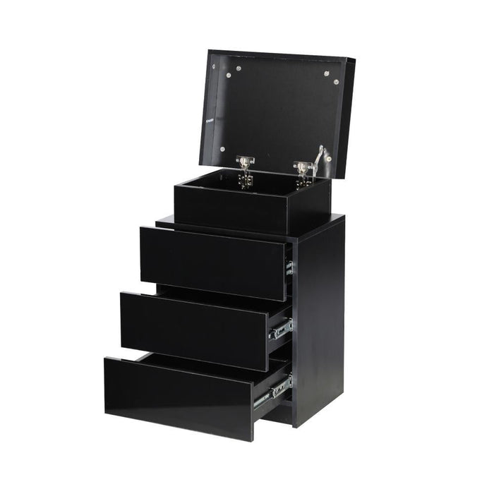 Carlo Supreme LED Multicolour Bedside Table | Modern Glossy Lift Storage Nightstand Bedside Unit