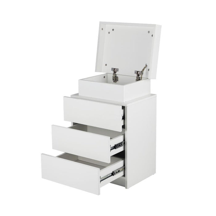 Carlo Supreme LED Multicolour Bedside Table | Modern Glossy Lift Storage Nightstand Bedside Unit
