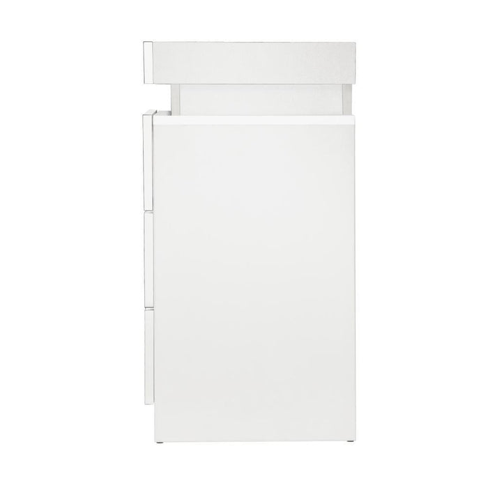Carlo Supreme LED Multicolour Bedside Table | Modern Glossy Lift Storage Nightstand Bedside Unit