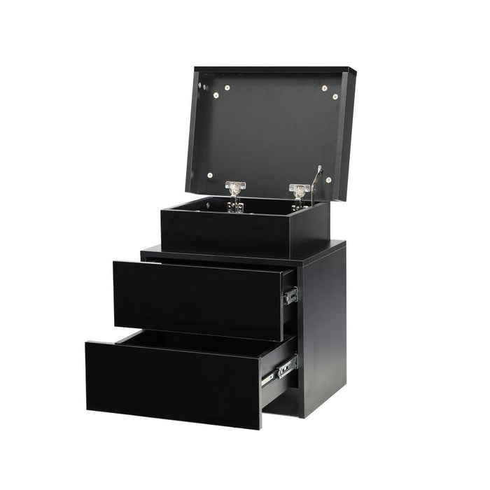Carlo Supreme LED Multicolour Bedside Table | Modern Glossy Lift Storage Nightstand Bedside Unit