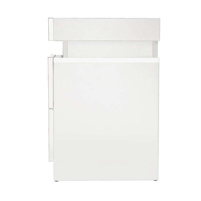 Carlo Supreme LED Multicolour Bedside Table | Modern Glossy Lift Storage Nightstand Bedside Unit