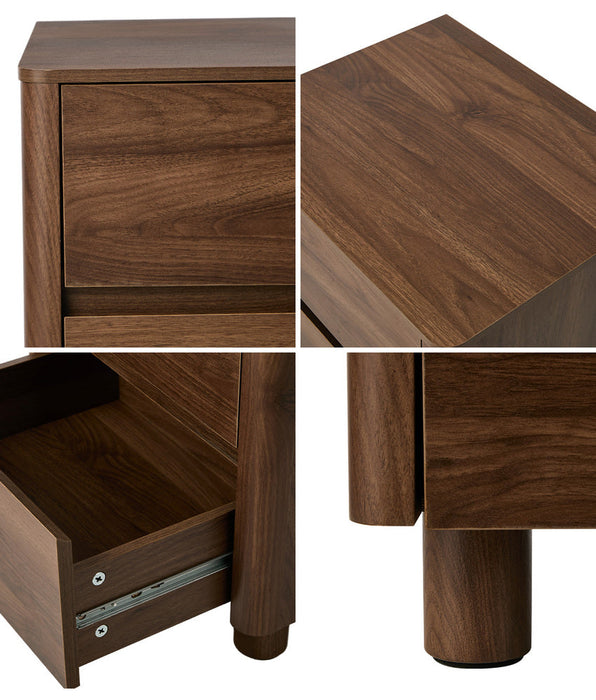 Ferrara 2 Draw Wooden Bedside Table | Modern Style Storage Nightstand