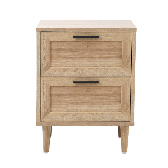 Essenza Mila Two Drawer Bedside Table | Modern Wooden Storage Unit Nightstand