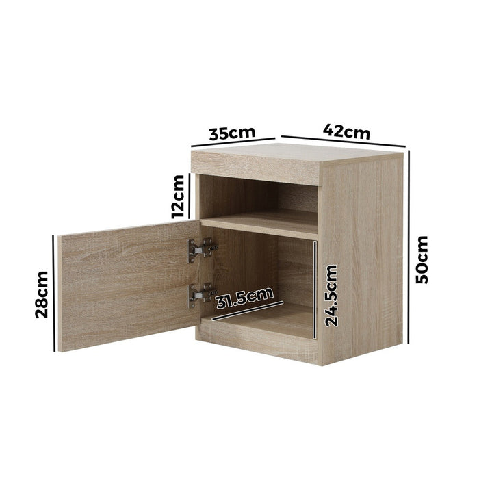 Grazio Modern LED Bedside Table | Gloss Storage Draw One Shelf Nightstand