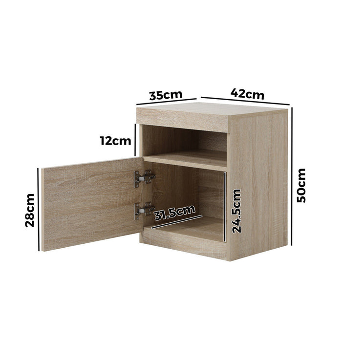 Grazio Modern LED Bedside Table | Gloss Storage Draw One Shelf Nightstand