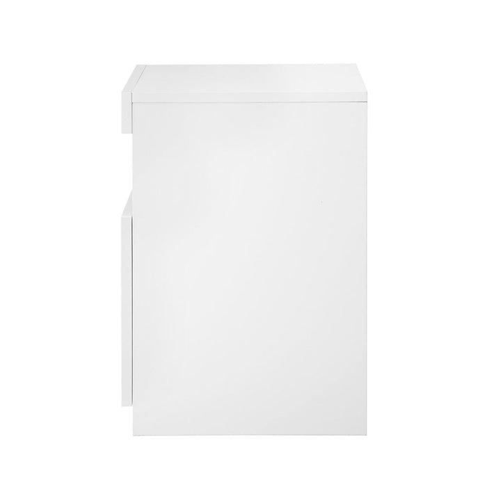 Grazio Modern LED Bedside Table | Gloss Storage Draw One Shelf Nightstand