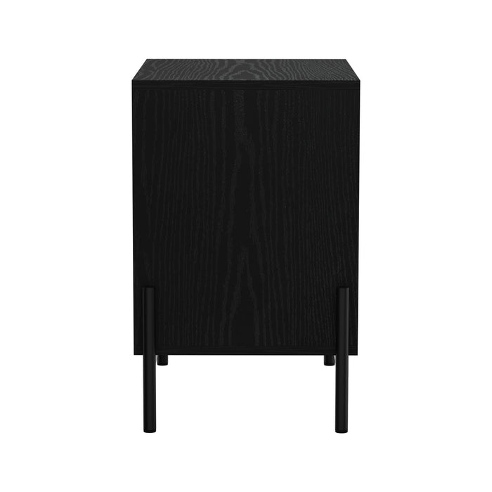 Bellevue Metal and Wood Two Drawer Bedside Table | Industrial Style Bedroom Nightstand