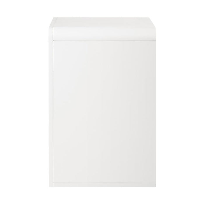 Amaro White Modern Display Shelf Style Bedside Table | Sleek White Storage Nightstand Table
