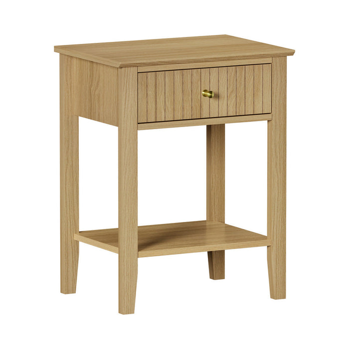 Centrum Naturo Modern Bedside Table | Stylish Textured Bedroom Storage Unit Nightstand