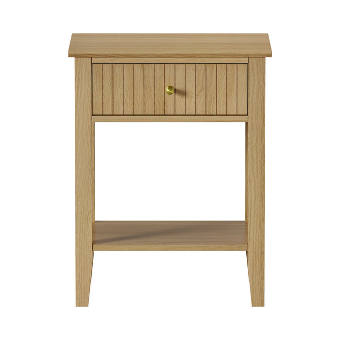 Centrum Naturo Modern Bedside Table | Stylish Textured Bedroom Storage Unit Nightstand