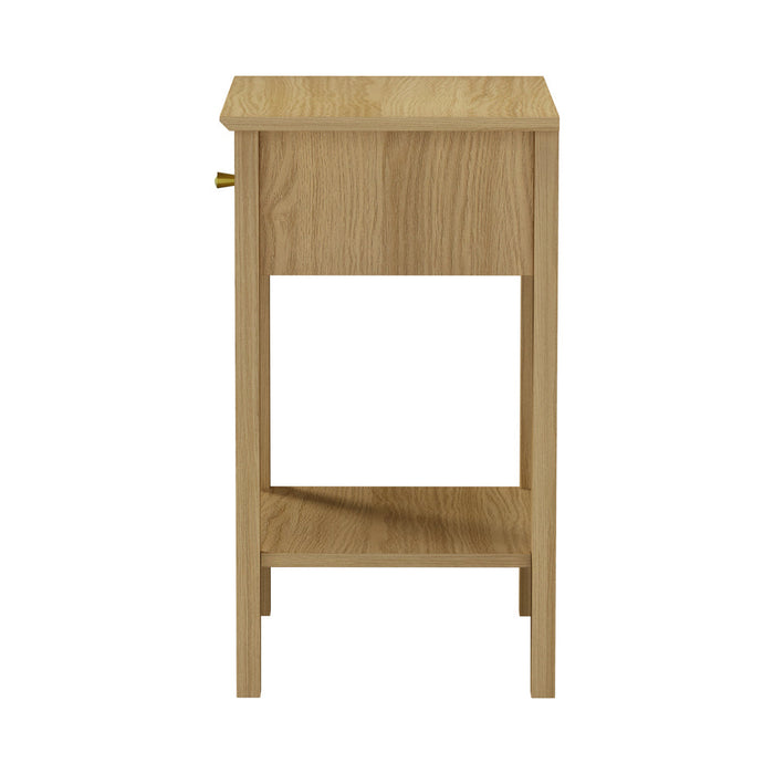 Centrum Naturo Modern Bedside Table | Stylish Textured Bedroom Storage Unit Nightstand
