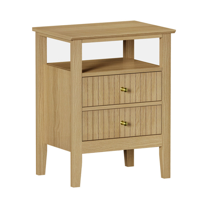Centrum Naturo Modern Bedside Table | Stylish Textured Bedroom Storage Unit Nightstand