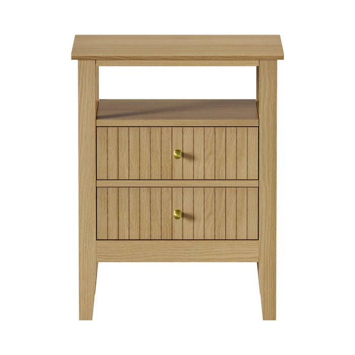Centrum Naturo Modern Bedside Table | Stylish Textured Bedroom Storage Unit Nightstand