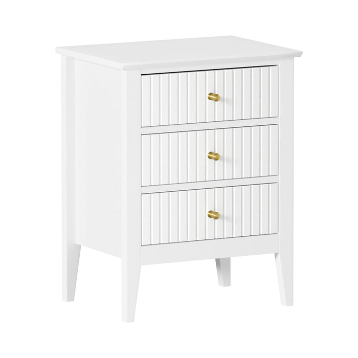 Centrum Nuovo Three Drawer Bedside Table | Modern Bedroom Storage Unit Nightstand