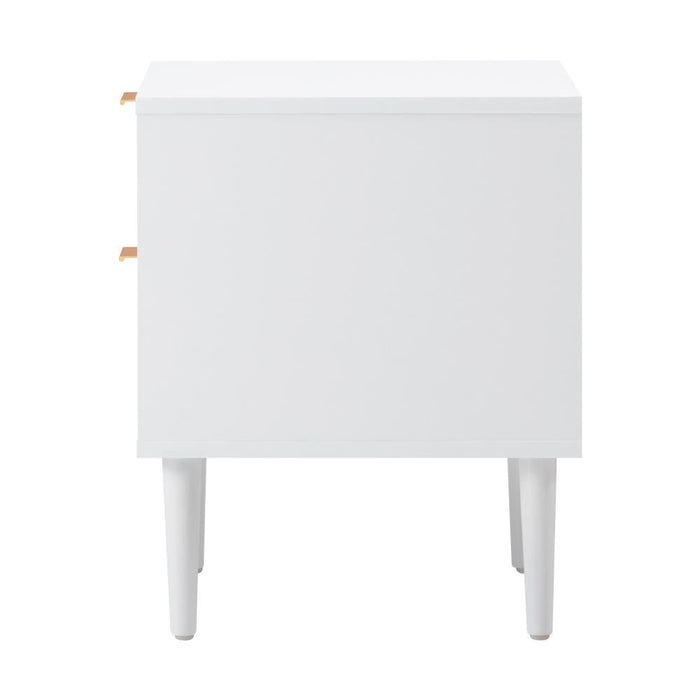 Centrum Blanco Nuvo Two Drawer Bedside Table |  Modern Bedroom Storage Unit