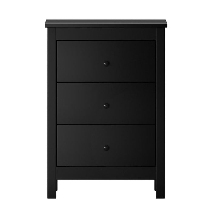 Martinique Modern Bedside Table with Three Drawers | Hampton Style Bedside Table Nightstand