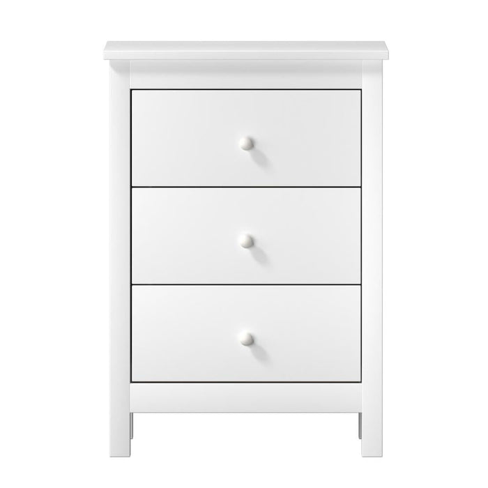 Martinique Modern Bedside Table with Three Drawers | Hampton Style Bedside Table Nightstand