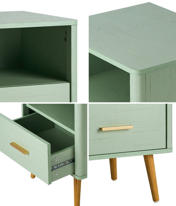 Nordi 1 Draw Wooden Bedside Table | Slim Scandi Style Wooden Bedside Table Unit