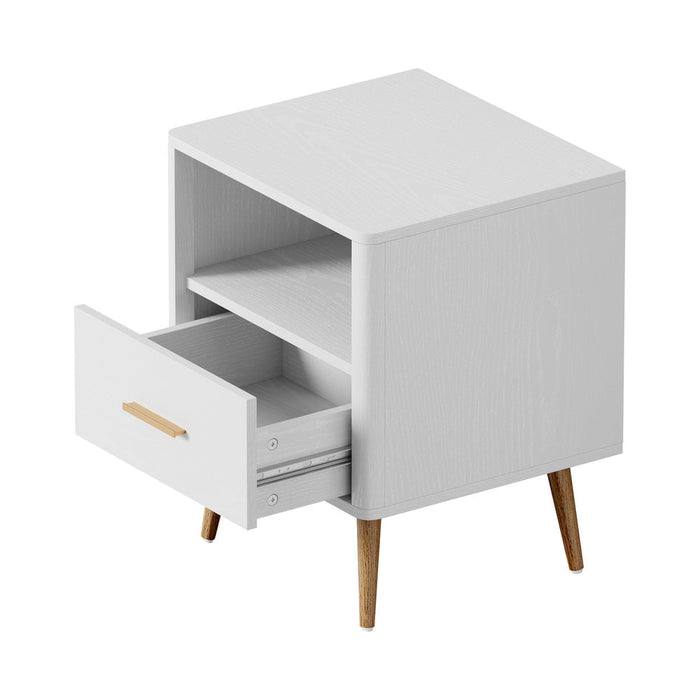 Nordi 1 Draw Wooden Bedside Table | Slim Scandi Style Wooden Bedside Table Unit