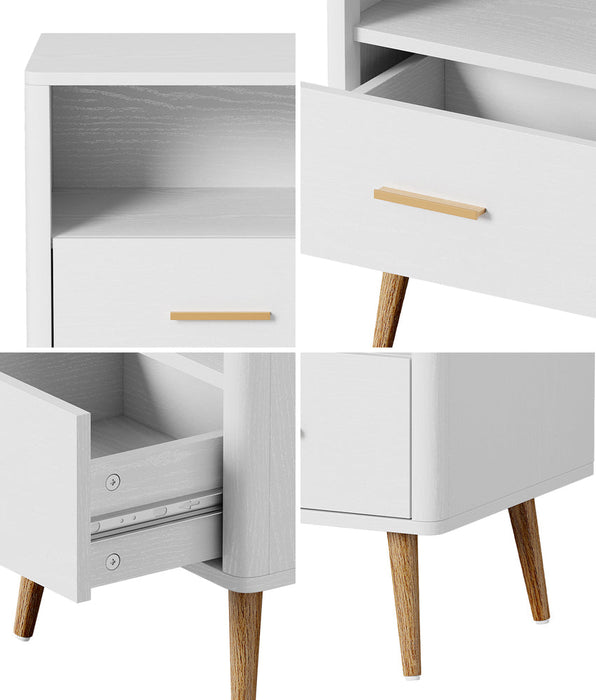 Nordi 1 Draw Wooden Bedside Table | Slim Scandi Style Wooden Bedside Table Unit