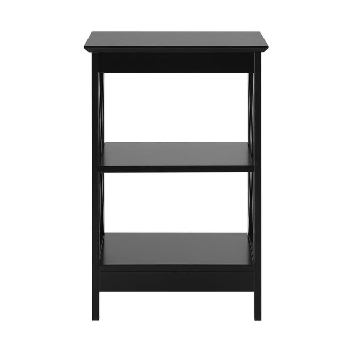 Palermo X-Beam 2 Tier Wooden Bedside Table | Modern Versatile Nightstand Bedside Unit