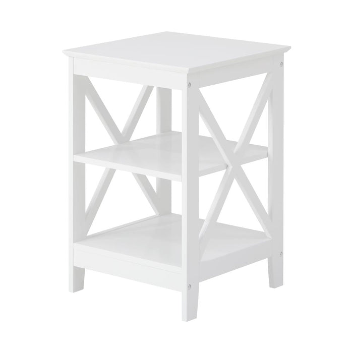 Palermo X-Beam 2 Tier Wooden Bedside Table | Modern Versatile Nightstand Bedside Unit