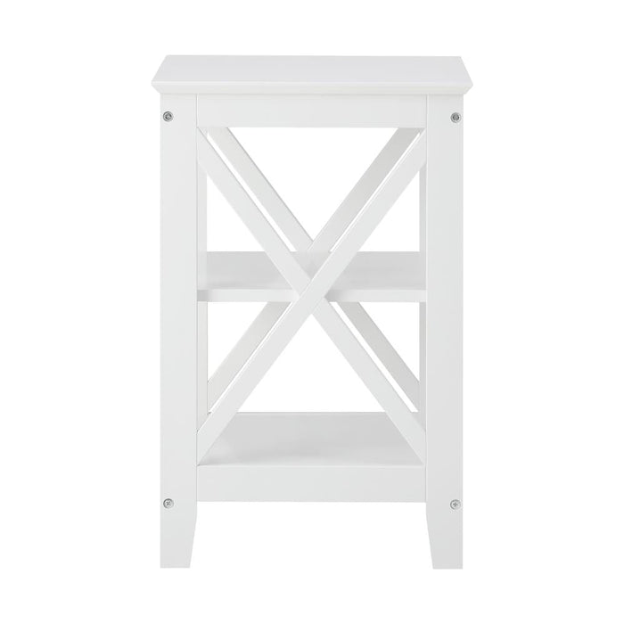 Palermo X-Beam 2 Tier Wooden Bedside Table | Modern Versatile Nightstand Bedside Unit
