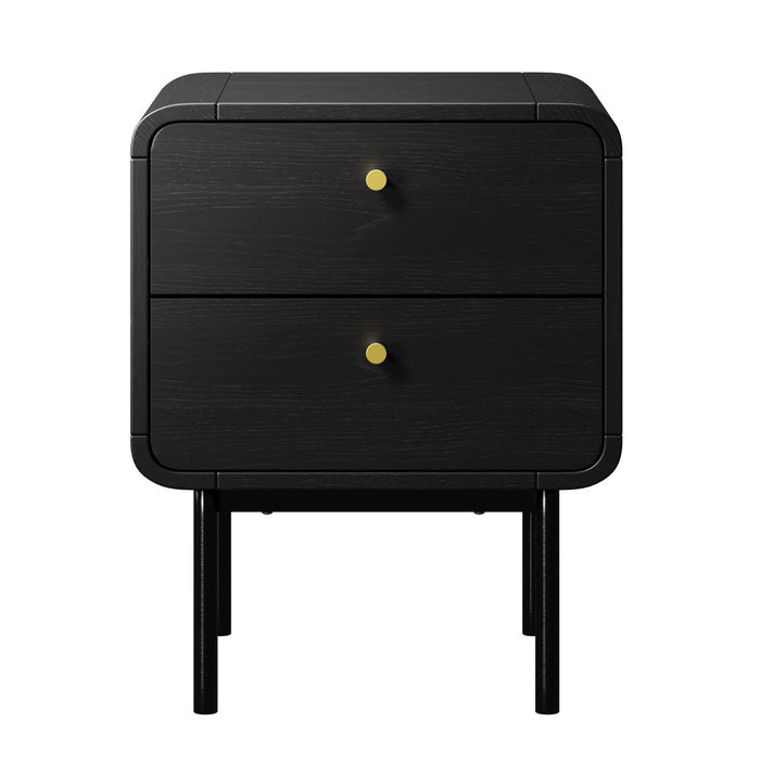 Set of 2 Vesio Scandi Style Bedside Tables | Modern Woodgrain Texture Nightstands