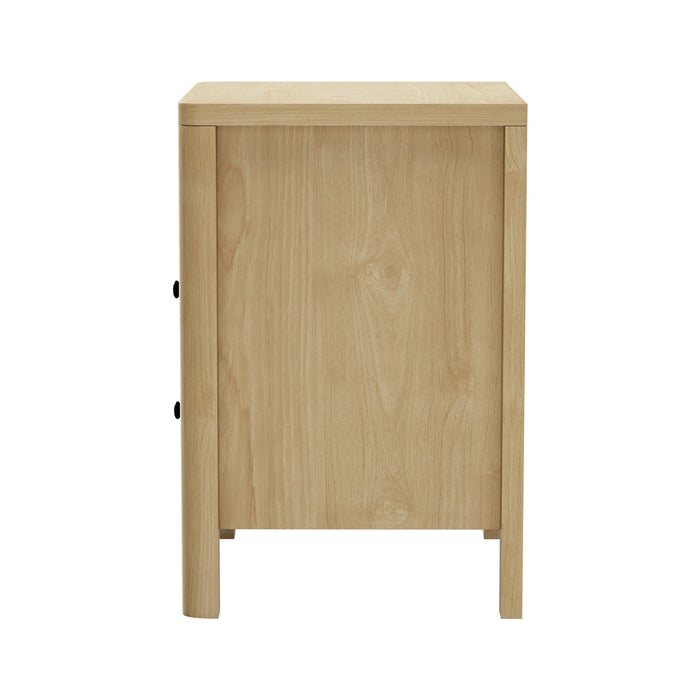 Amaro 2 Draw Ripple Front Bedside Table | Modern Storage Bedside Unit Nightstand