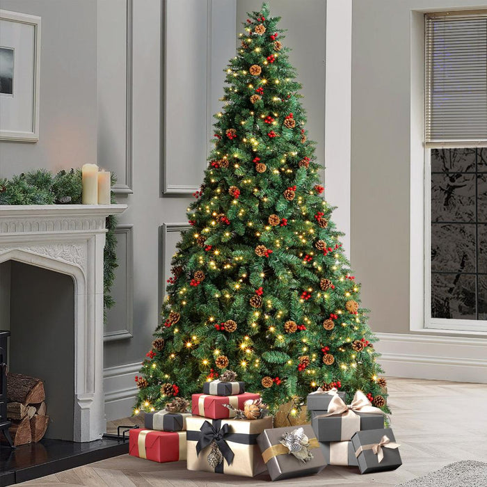 Ultimate Deluxe Sierro LED Christmas Trees | Green Pine Cones Snow LED Xmas Trees