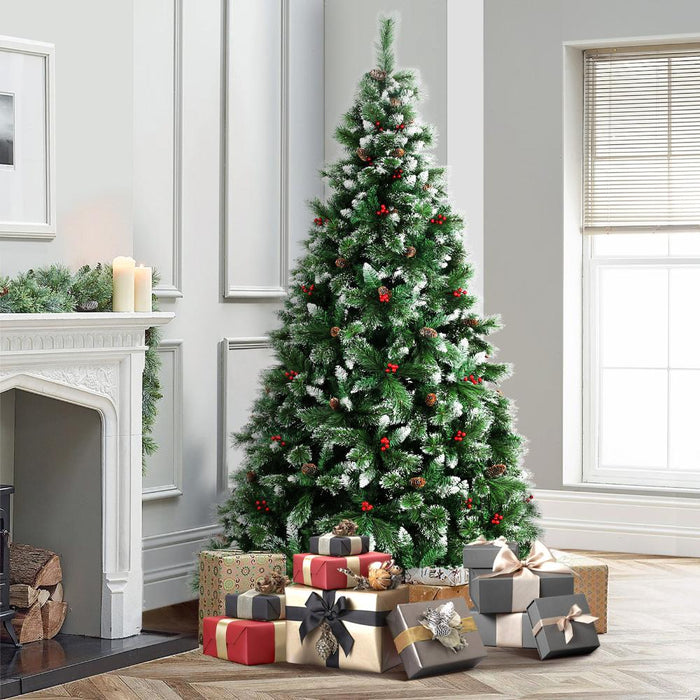 Premium Ultimate Felize Christmas Trees | Green Pine Cones Snow Tips Xmas Trees