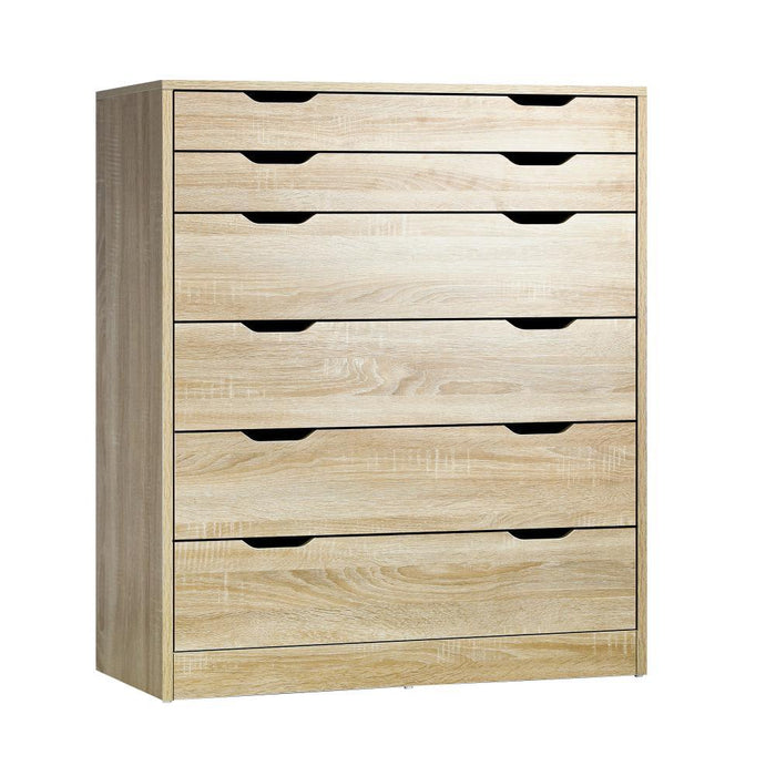 Parisi Bedroom 6 Chest of Drawers Tallboy Cabinet | Handle Pull Modern Tallboy Storage Cabinet