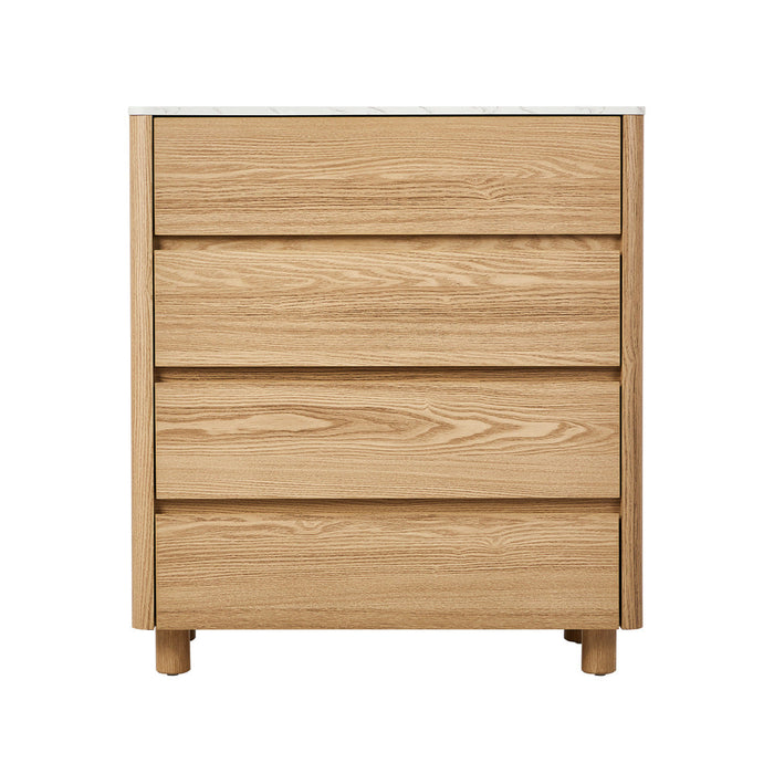 Ferrara 4 or 6 Chest of Drawers Dresser Unit | Two Tone Marble Style Storage Bedroom Cabinet