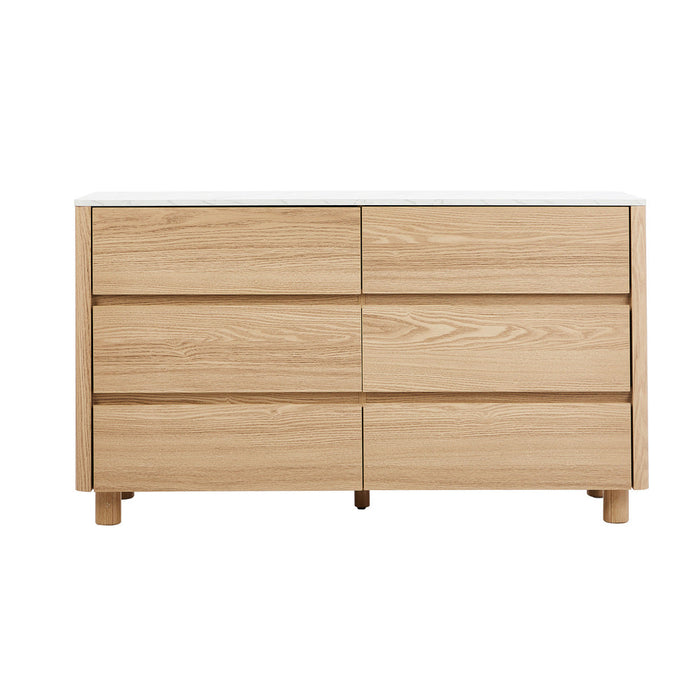 Ferrara 4 or 6 Chest of Drawers Dresser Unit | Two Tone Marble Style Storage Bedroom Cabinet