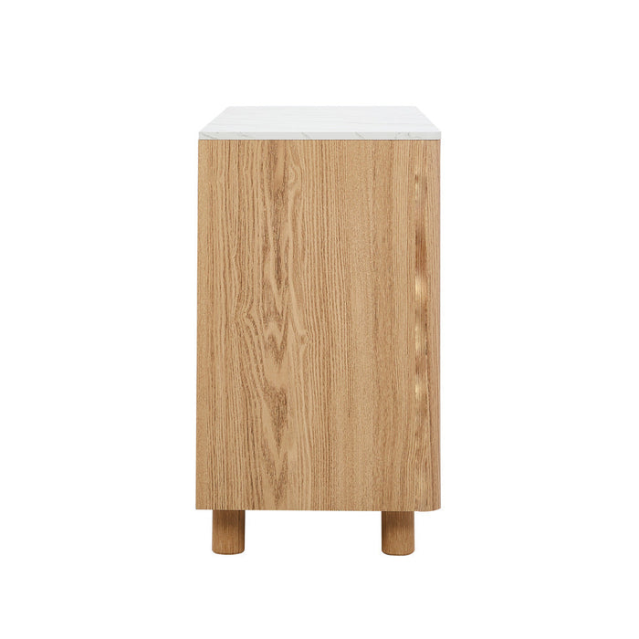 Ferrara 4 or 6 Chest of Drawers Dresser Unit | Two Tone Marble Style Storage Bedroom Cabinet