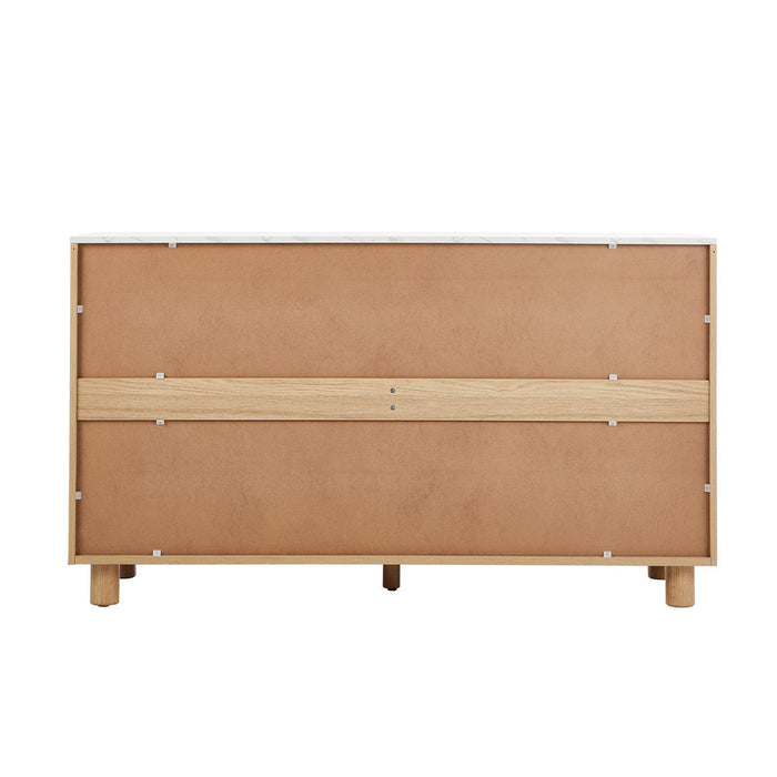 Ferrara 4 or 6 Chest of Drawers Dresser Unit | Two Tone Marble Style Storage Bedroom Cabinet