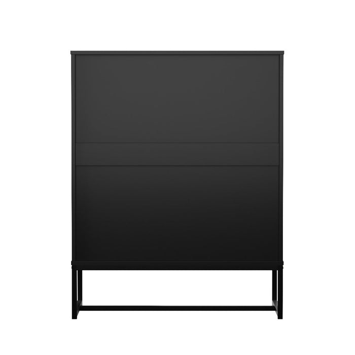 Foreno Industrial Style Rustic 4 Draw Dresser Unit | 4 Chest of Drawers Metal Wood Tallboy