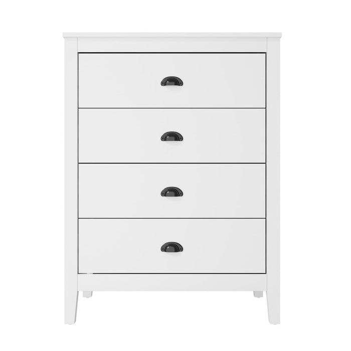 Sannero Hampton Style Chest Of Drawers Storage Unit | Traditional White Storage Dresser Tallboy