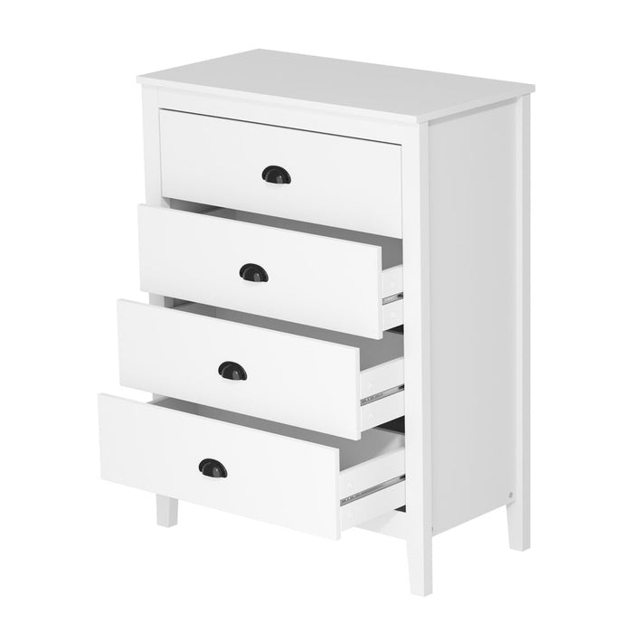Sannero Hampton Style 4 Chest Of Drawers 2 Bedsides Bedroom Package | Traditional White Storage Cabinets