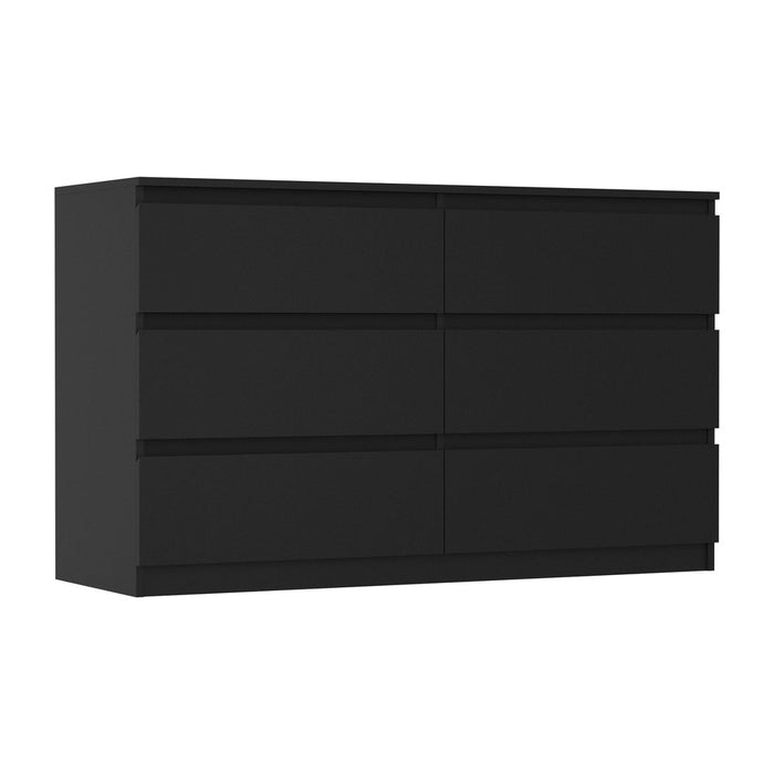 Essenza Modern 6 Chest Of Drawers Storage Cabinet | Elegant Wooden Fingerpull Storage Unit