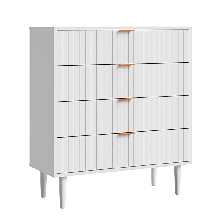 Centrum Bedroom 4 or 6 Chest of Drawers Tallboy Cabinet | Blanco Nuvo Modern Tallboy Storage Cabinet