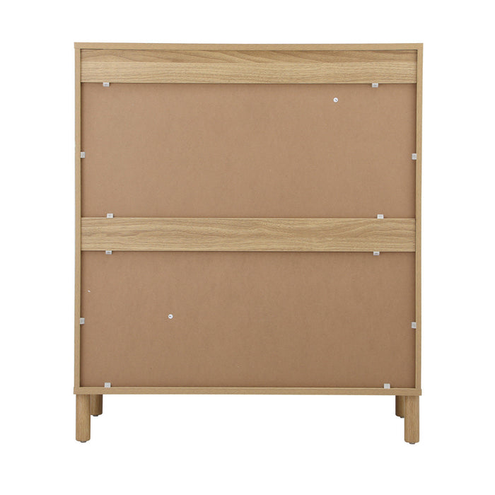 Cozzi 4 Draw Wood Rattan Dresser Unit | Tallboy Chest Of Drawers Storage Unit