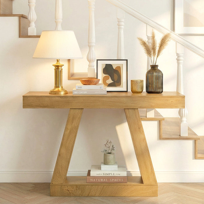 Bergin Modern Minimalist Console Table | 80cm T-Shape Narrow Hallway Entry Table