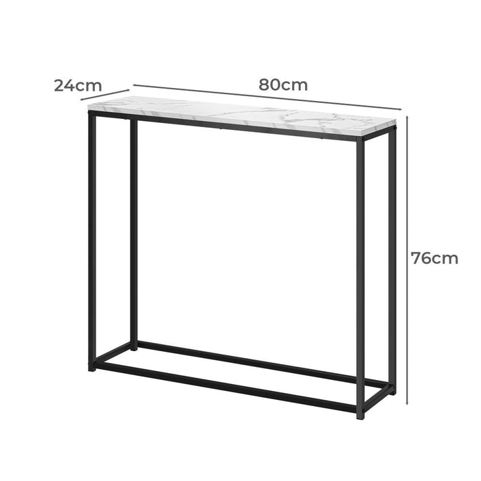 Pax Romana Marble Effect Top Console Table | Modern Sleek Entry Hallway Table