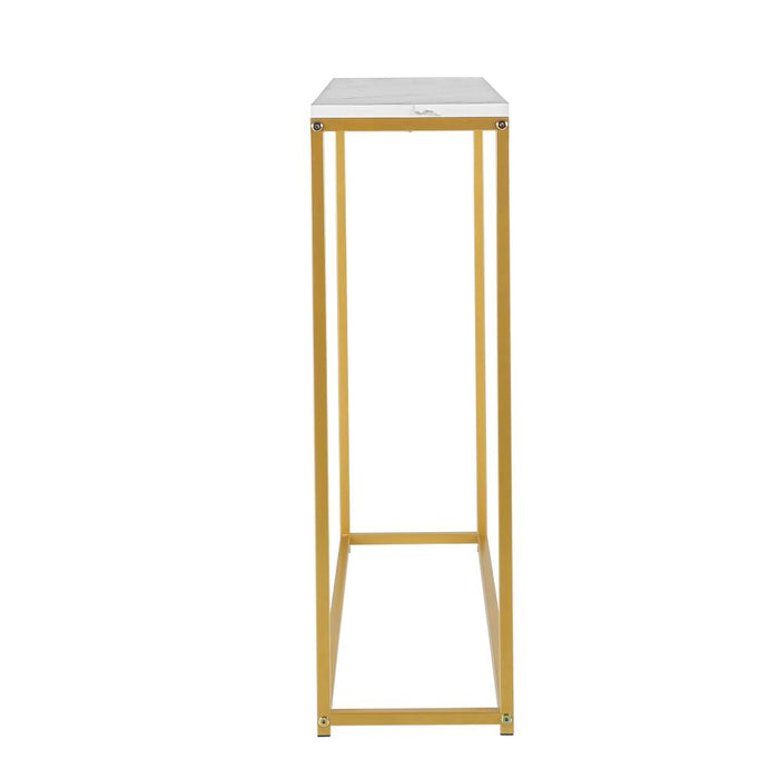 Pax Romana Marble Effect Top Console Table | Modern Sleek Entry Hallway Table