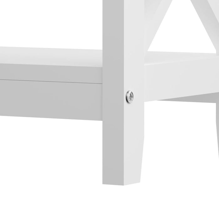 Sorrento White Modern Entry Console Table | Modern Wooden Hallway Table and Storage Shelves