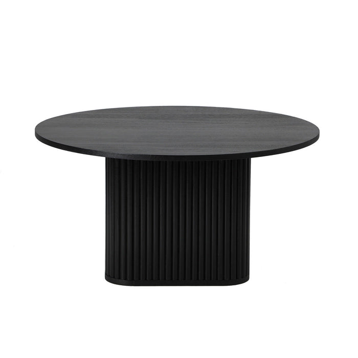 Aspire Fluted Round 80cm Coffee Table | Modern Wooden Slatted Design Coffee Table