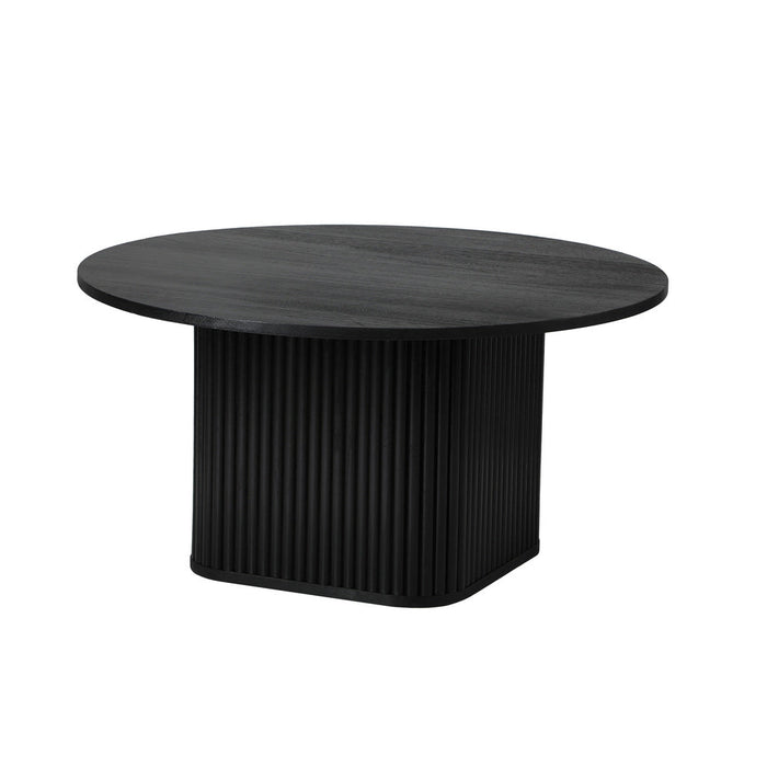 Aspire Fluted Round 80cm Coffee Table | Modern Wooden Slatted Design Coffee Table