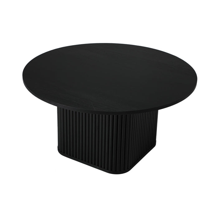 Aspire Fluted Round 80cm Coffee Table | Modern Wooden Slatted Design Coffee Table